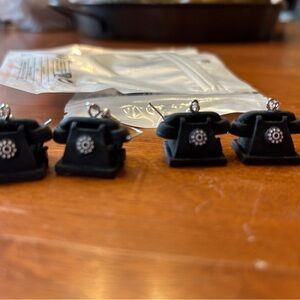Vintage Black Telephone Earrings